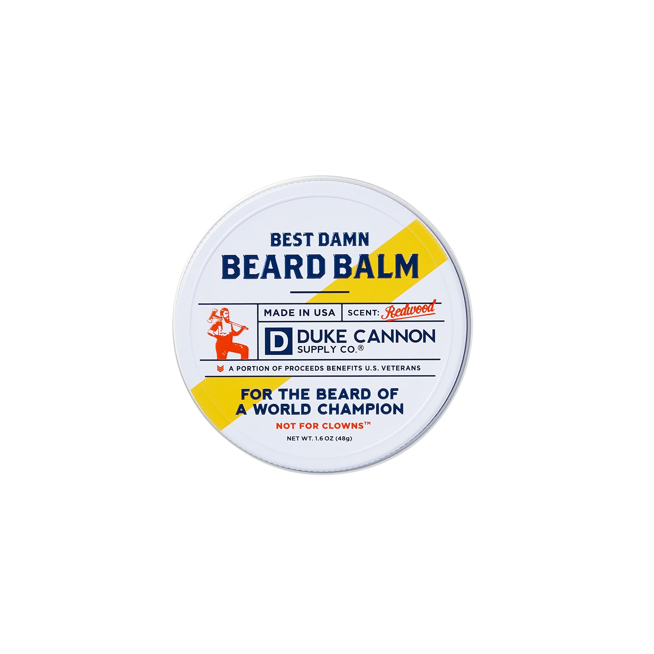 Duke Cannon Best Damn Beard Balm Redwood Scent with Lanolin, 1.6 oz, 1 Premium Tin