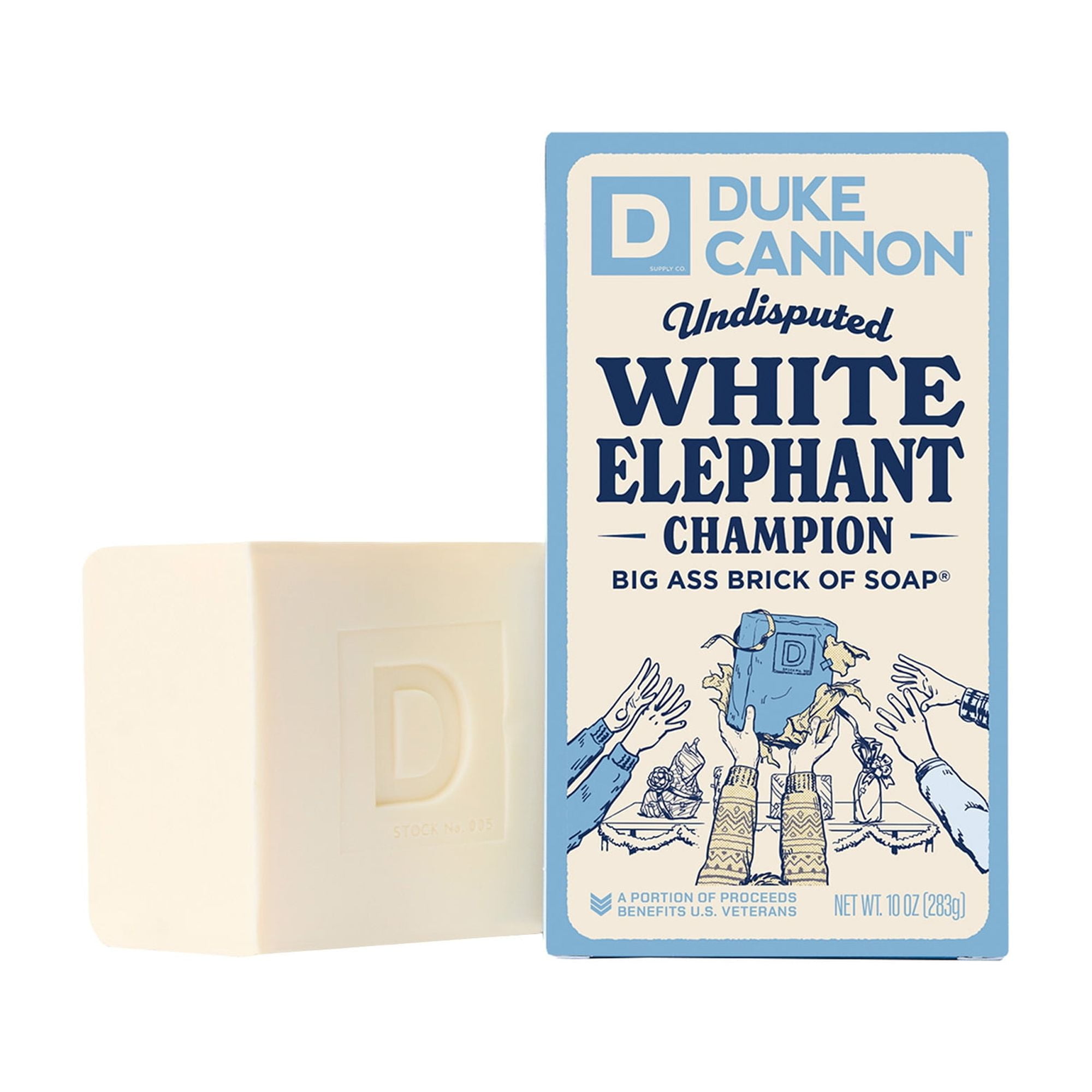Duke Cannon Big Ass Brick of Soap for Men, Holiday White Elephant Champion, 10 oz Bar Soap