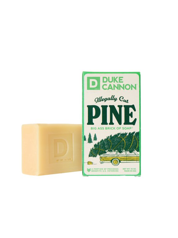Big Ass Brick of Soap for Men, Holiday Illegally Cut Pine, 10 oz Bar Soap