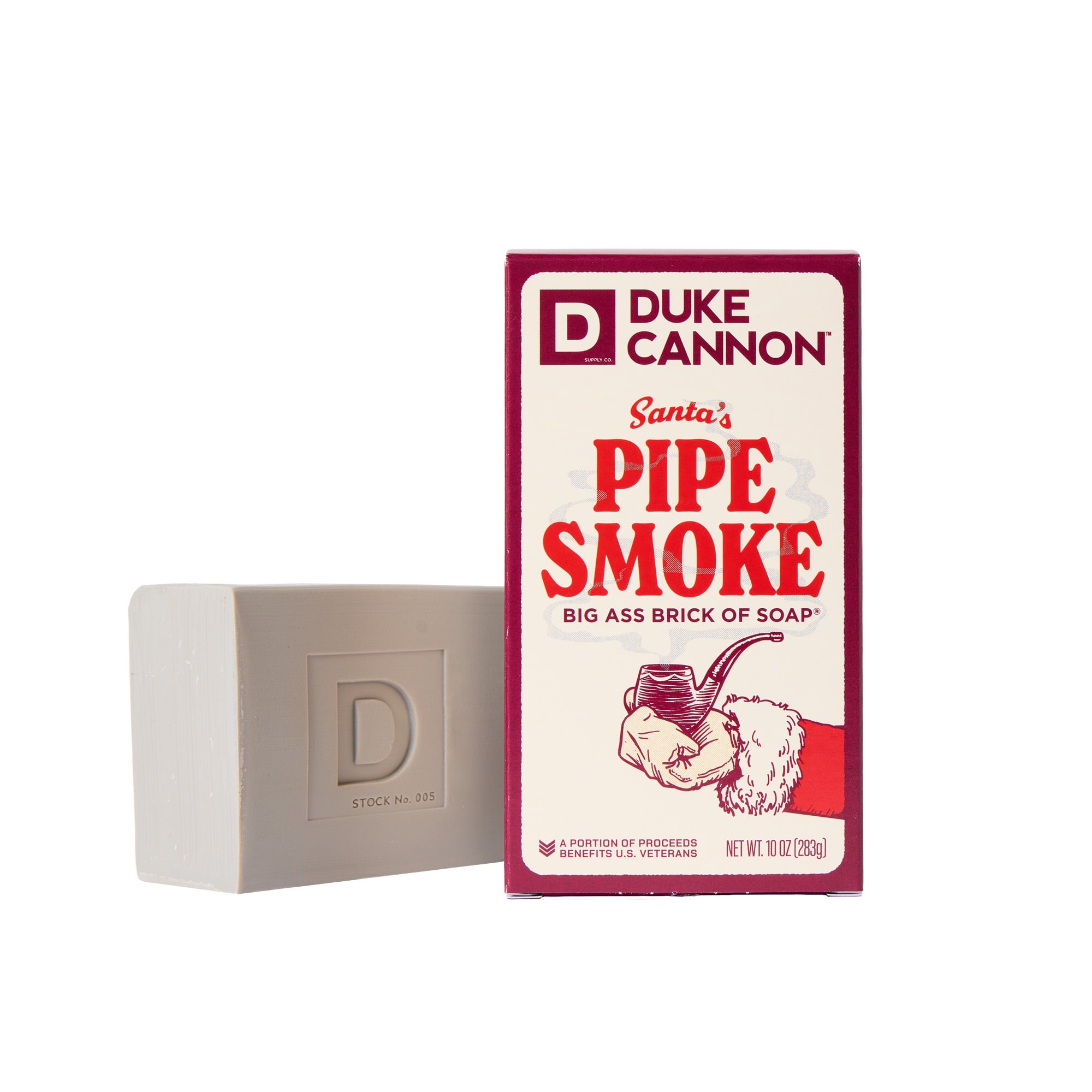 Duke Cannon Big Ass Brick of Soap for Men, Holiday Santa's Pipe Smoke, 10 oz Bar Soap