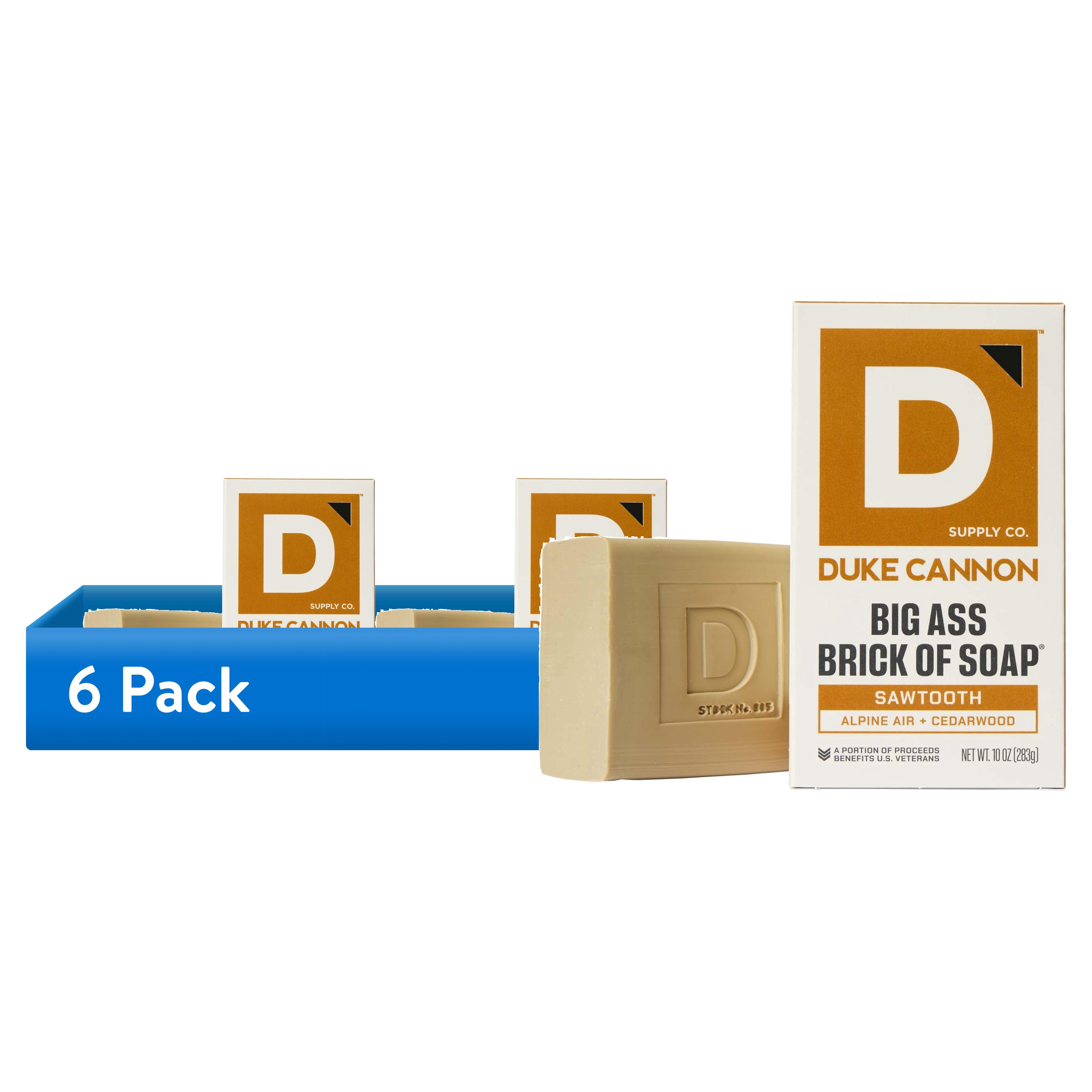 (6 pack) Duke Cannon Big Ass Brick of Soap® for Men, Sawtooth, 10 oz Bar Soap