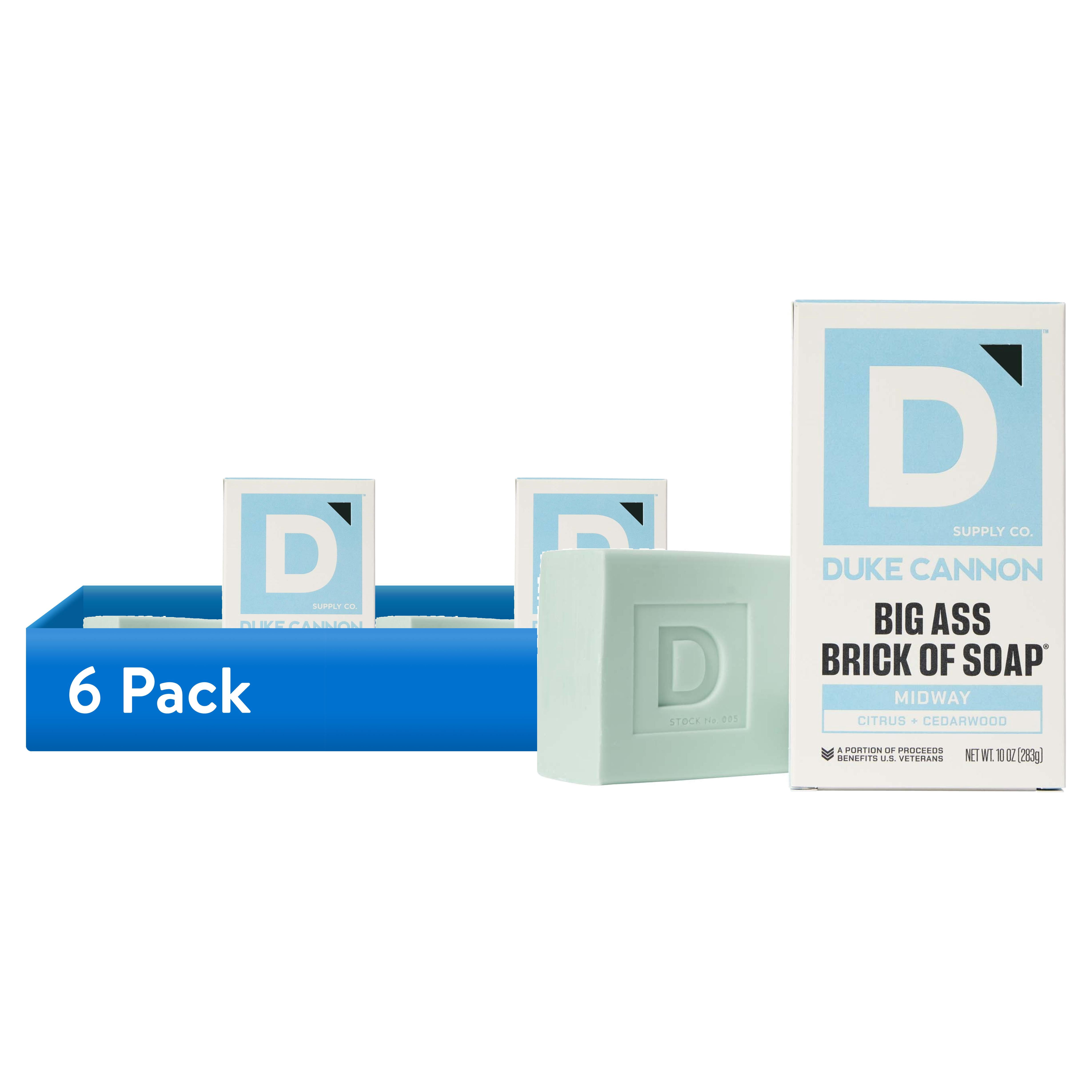 (6 pack) Duke Cannon Big Ass Brick of Soap® for Men, Midway, 10 oz Bar Soap