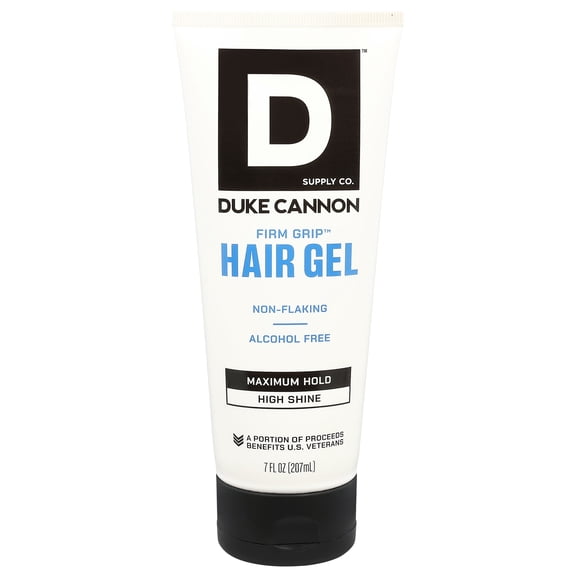 Duke Cannon Firm Grip Hair Gel for Men, Maximum Hold, High Shine, 7 fl oz