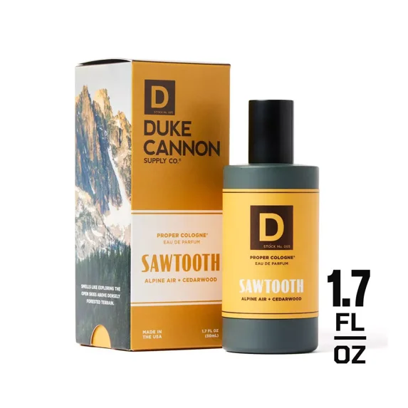 Duke Cannon Sawtooth Proper Cologne for Men Alpine Air & Cedarwood Scent, 1.7 fl oz