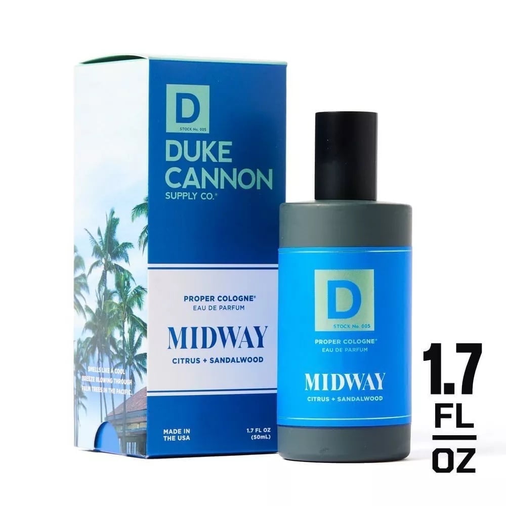 Duke Cannon Men's Midway Proper Cologne - Citrus + Sandalwood Scent - 1.7 fl oz