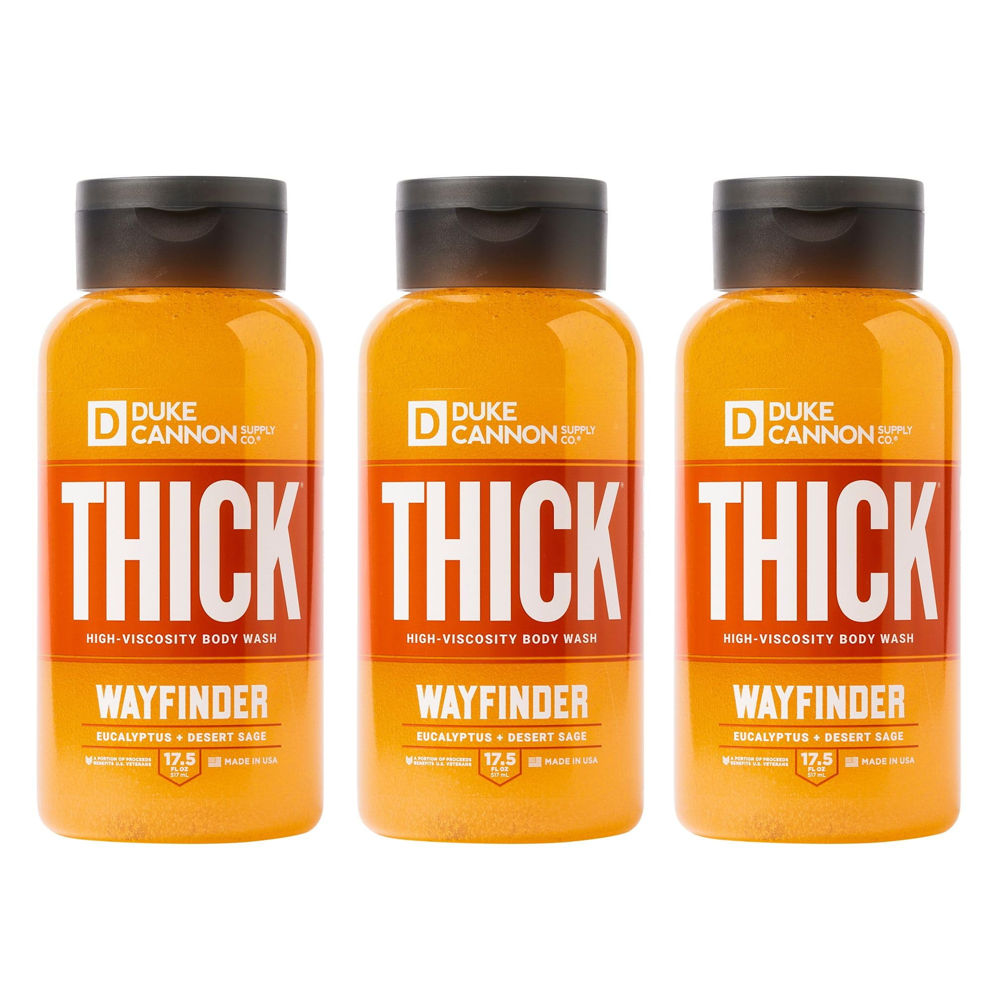 Duke Cannon Supply Co. THICK High-Viscosity Body Wash for Men Wayfinder- Premium Ingredients, Plant-Based Thickeners, Superior Lather, Natural Exfoliate, 17.5 Fl Oz (3 Pack) C6