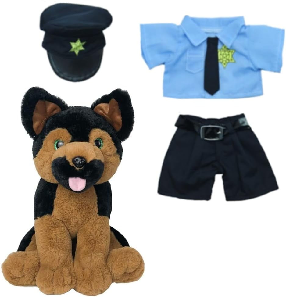 Duke the German Shepherd with Police Officer Plush Toy, Super Soft Dog