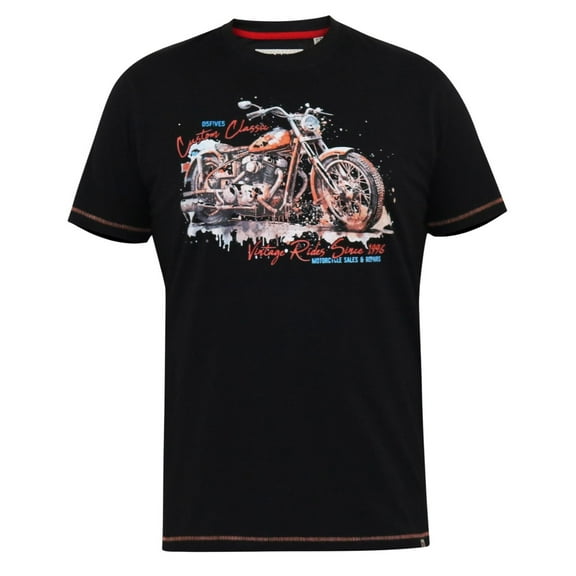 Duke Mens D555 Lorne Motorbike Crew Neck Kingsize T-Shirt