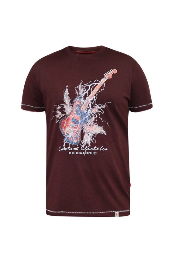 Mens D555 Redbourn Lightning Guitar Kingsize T-Shirt