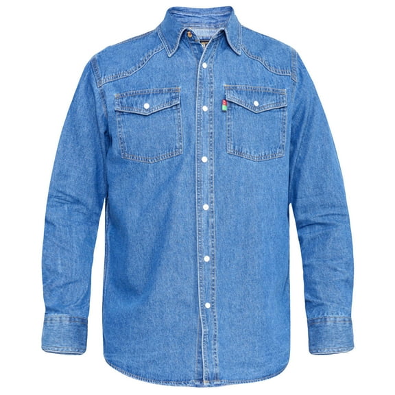 Duke Mens D555 Western Denim Kingsize Shirt