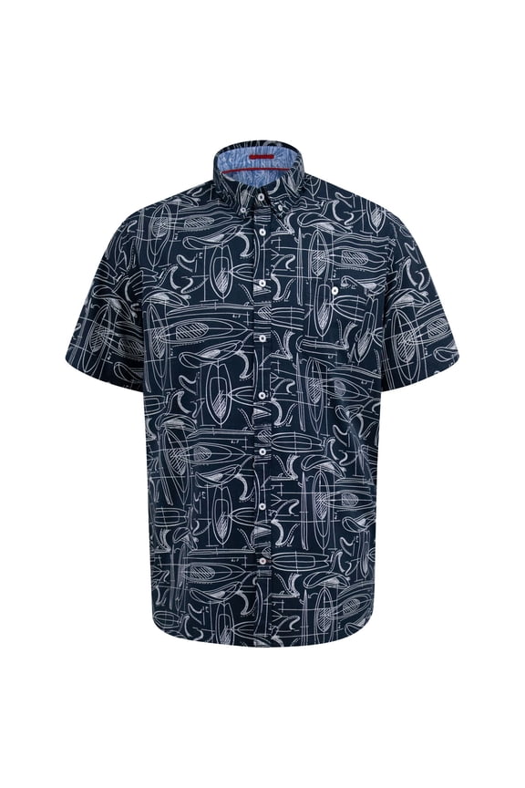 Mens D555 Worthing Surfboard Kingsize Short-Sleeved Shirt