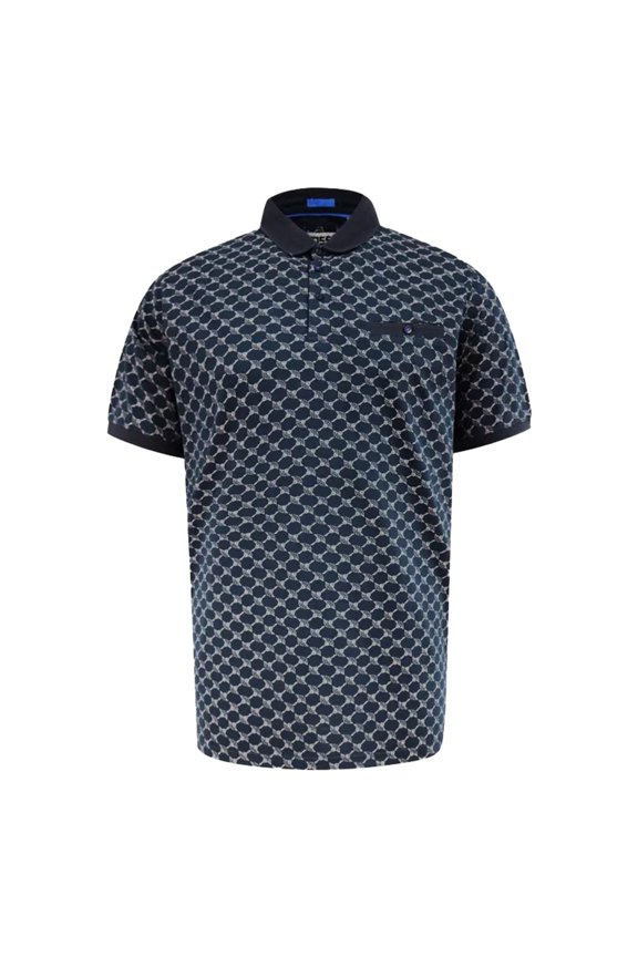 Mens Saunders D555 All-Over Print Polo Shirt