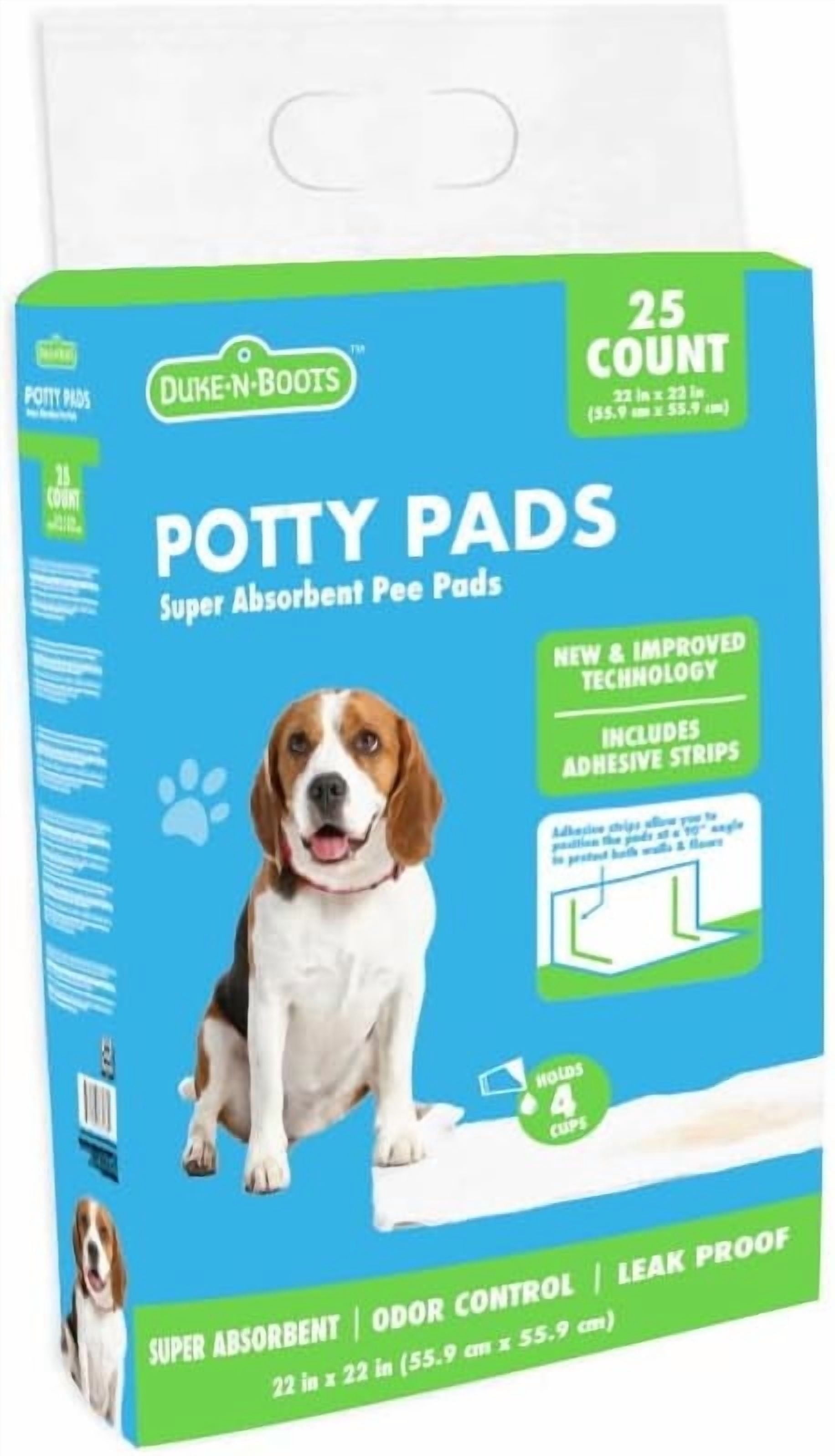 Duke-N-Boots Compact Heavy Duty Pet Training Pads, 22" x 1" 25 Count