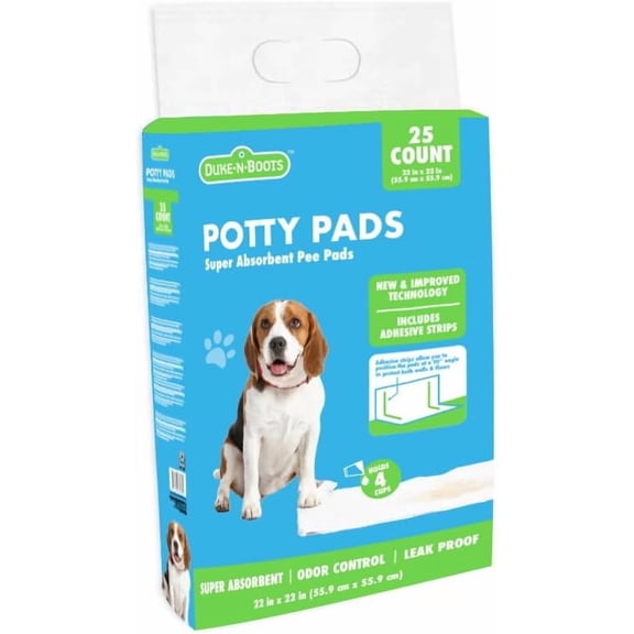 Duke-N-Boots Compact Heavy Duty Pet Training Pads, 22" x 1" 25 Count
