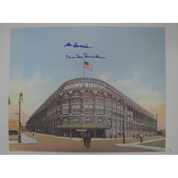 Duke Snider Newcombe Dual Signed Autographed 16x20 Paper Print Ebbets Field JSA
