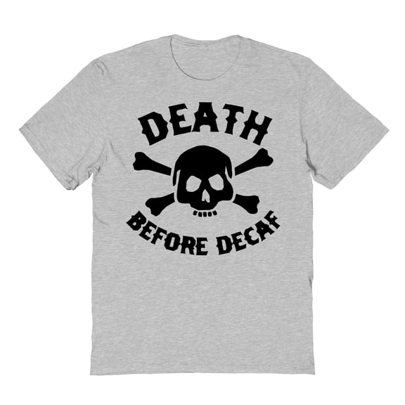 Duke & Sons Death Before Decaf Graphic Sport Grey Men's Cotton T-Shirt