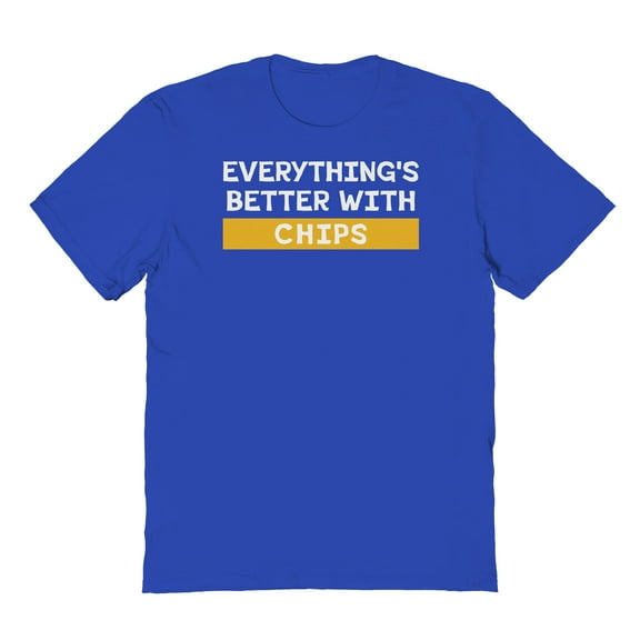 Duke & Sons Everything Is Better With Chips Graphic Royal Men's Cotton T-Shirt