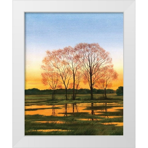 Duke, William 26x31 White Modern Wood Framed Museum Art Print Titled - Marsh at Dusk I