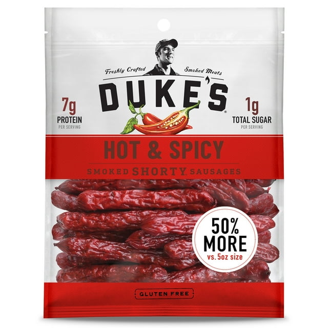 Duke's Hot and Spicy Smoked Shorty Sausages, Keto Friendly, Gluten Free