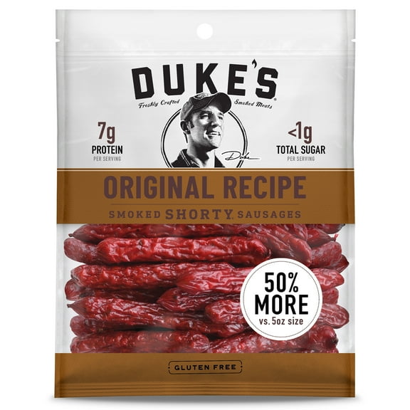Duke's Beef Original Recipe Smoked Shorty Sausages, 7g Protein Per Serving, Valentine's Day Gift For Him, 7.5 oz.