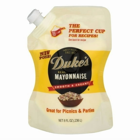 Duke's Real Mayonnaise, 8 oz Squeeze Pouch, Tailgate, Camping, Smooth & Creamy Mayo 3 pack