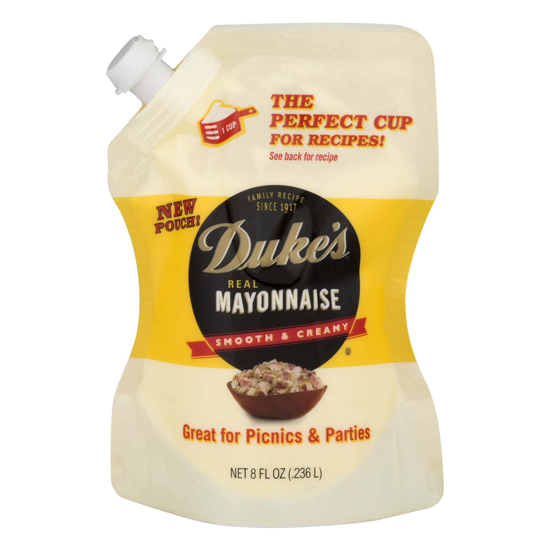 Duke's Real Mayonnaise, 8 oz Squeeze Pouch, Tailgate, Camping, Smooth & Creamy Mayo