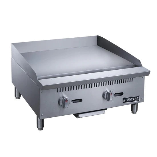 Dukers Stainless Steel 24" Gas Griddle - 2 Burners - DCGM24