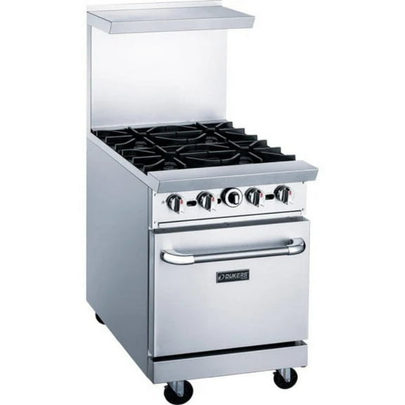 Dukers DCR24-4B 24" Gas Range with Four (4) Open Burners