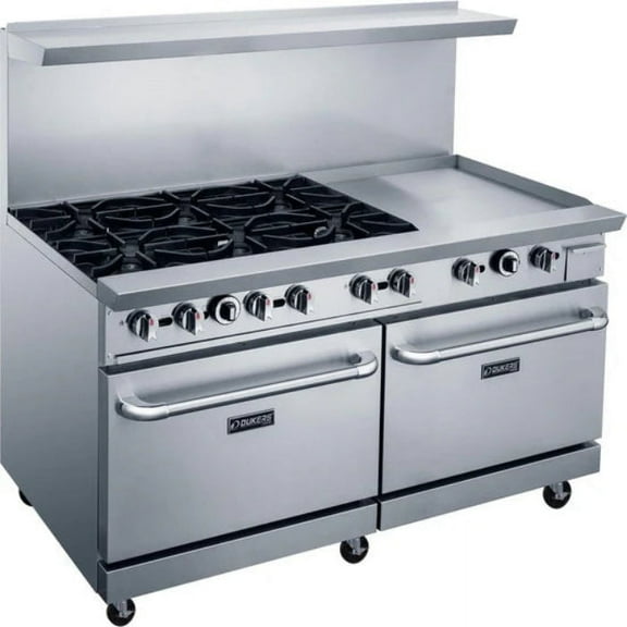 Dukers DCR60-6B24GM 60" Gas Range with Six (6) Open Burners & 24" Griddle