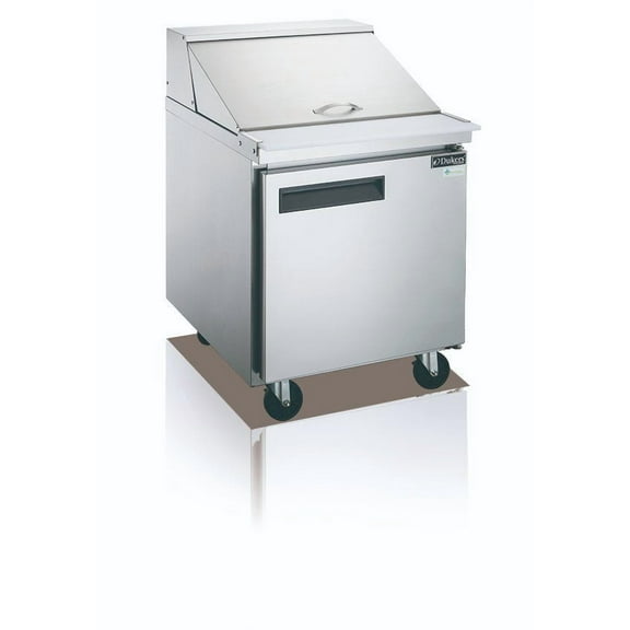 Dukers DSP29-8-S1 1-Door Commercial Food Prep Table Refrigerator in Stainless Steel