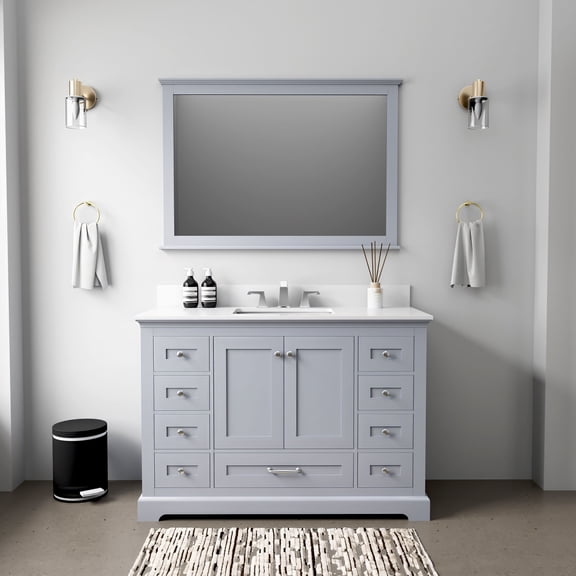Dukes 48 in. W x 22 in. D Dark Grey Single Bath Vanity and Cultured Marble Top