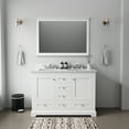 thumbnail image 1 of Dukes 48 in. W x 22 in. D White Double Bath Vanity, Carrara Marble Top, and 46 in. Mirror, 1 of 10