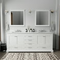 thumbnail image 1 of Dukes 80 in. W x 22 in. D White Double Bath Vanity, White Quartz Top, and 30 in. Mirrors, 1 of 9