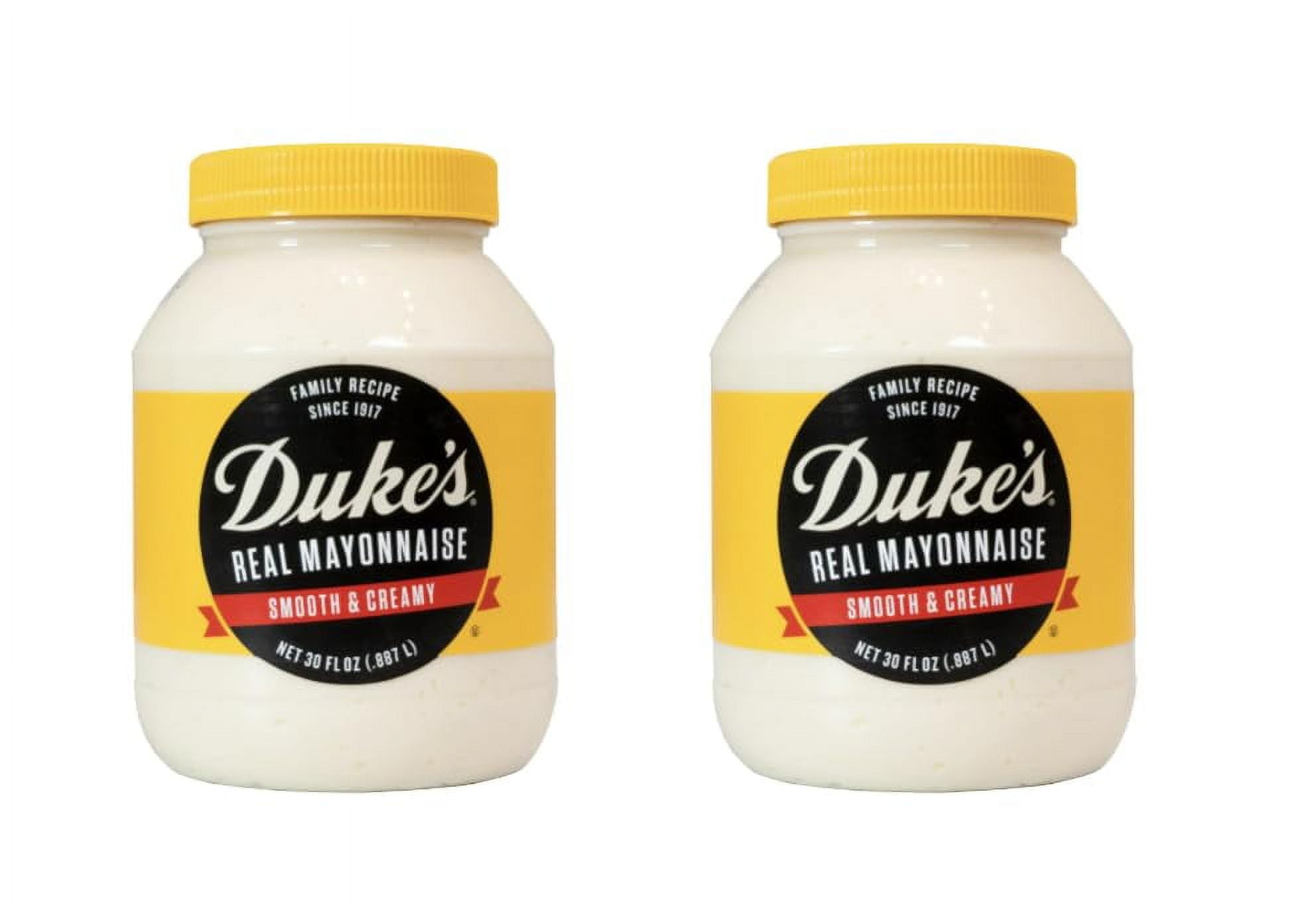 Duke's Mayonnaise Individual Packets Dukes Mayonnaise 30 oz (Pack of 2) Jar Smooth & Creamy (Total of 60 oz