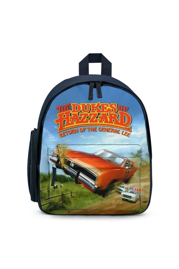 Dukes Orange Car Haz-zard Backpack for Men Women Small Bookbag with Front Pocket