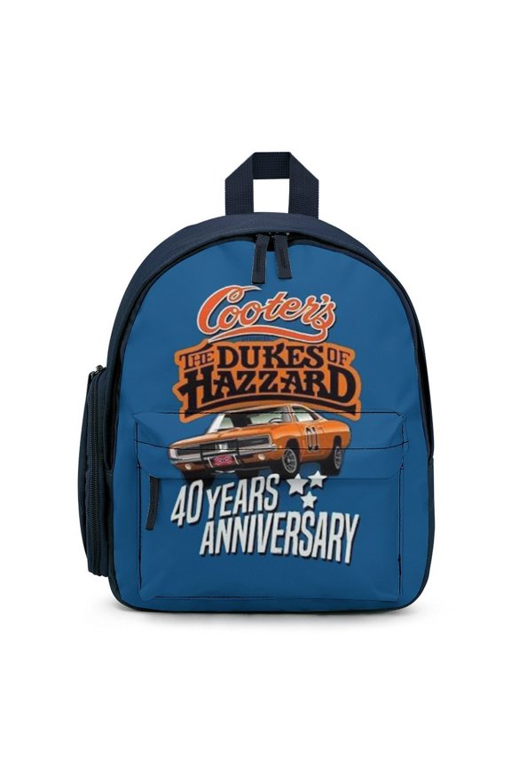 Dukes Orange Car Haz-zard Backpack for Men Women Small Bookbag with Front Pocket