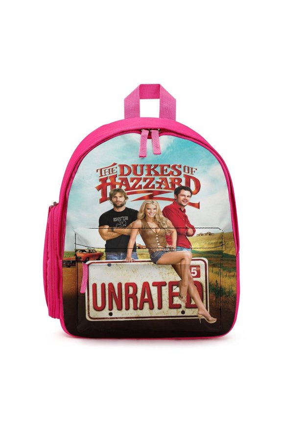 Dukes Orange Car Haz-zard Backpack for Men Women Small Bookbag with Front Pocket