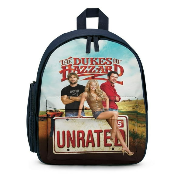 Dukes Orange Car Haz-zard Backpack for Men Women Small Bookbag with Front Pocket