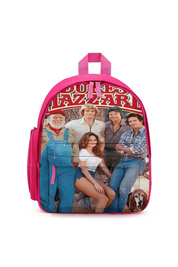 Dukes Orange Car Haz-zard Backpack for Men Women Small Bookbag with Front Pocket