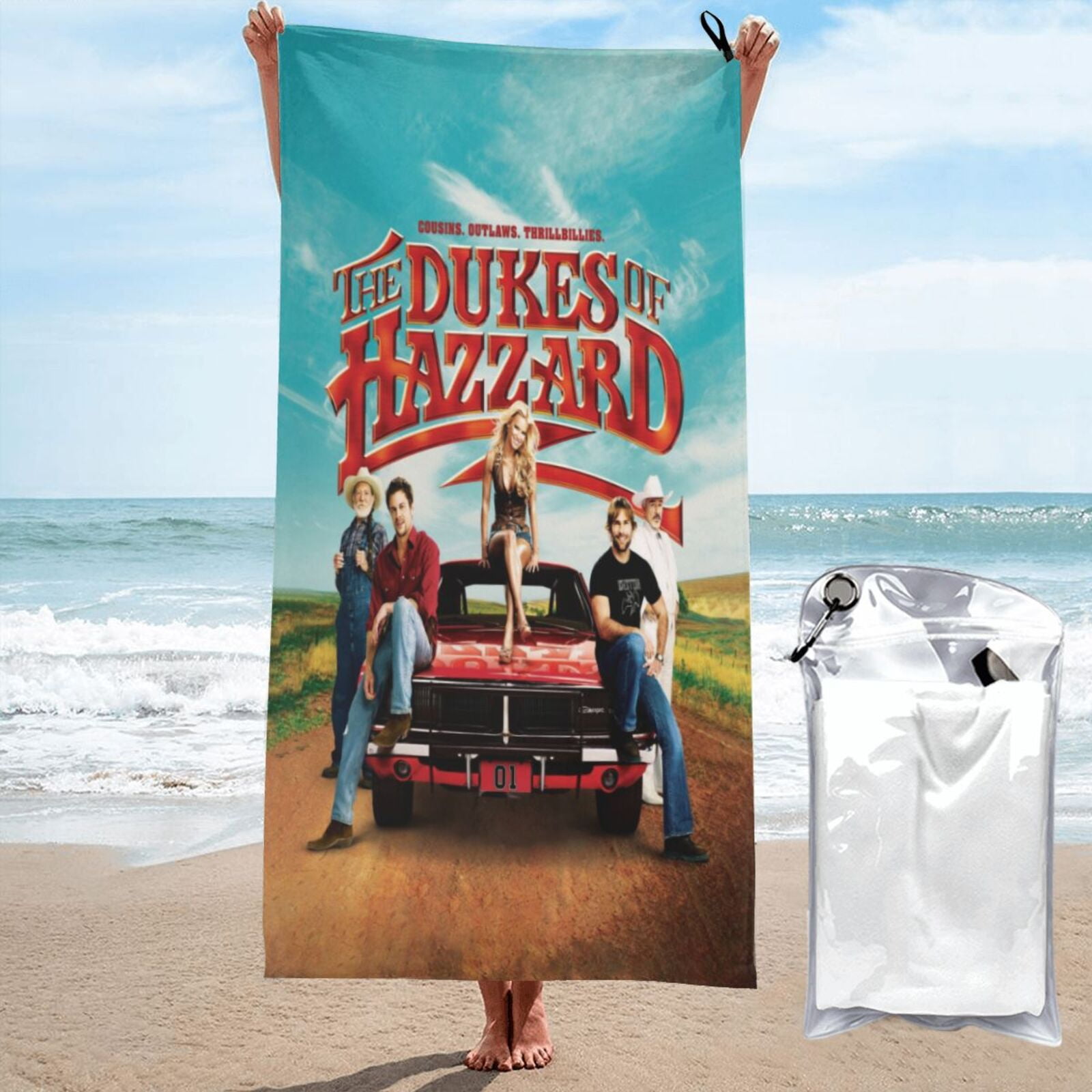 Dukes Orange Car Haz-zard Beach Towel Anti-Sand Beach Towel, Large Bath ...