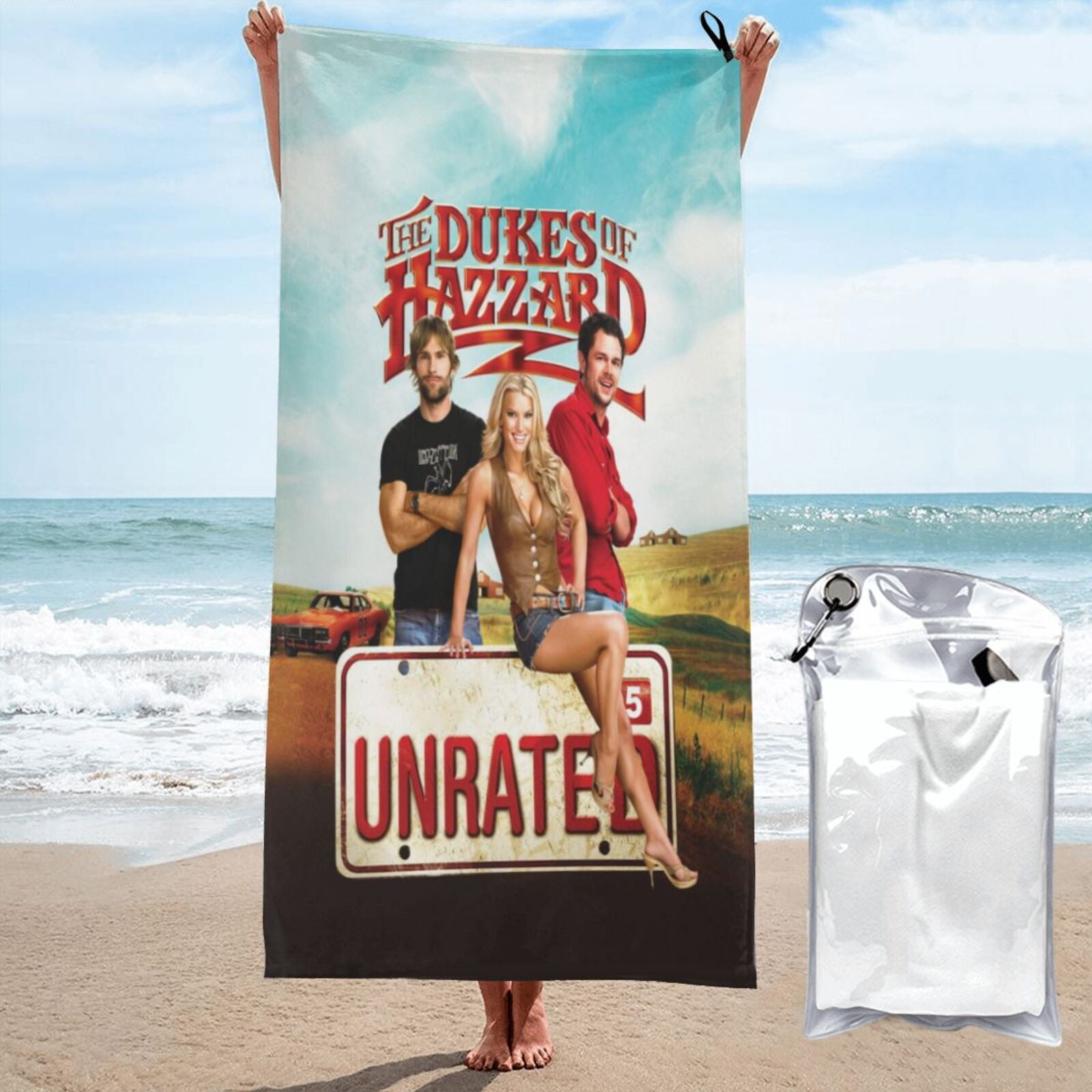 Dukes Orange Car Haz-zard Beach Towel Anti-Sand Beach Towel, Large Bath ...