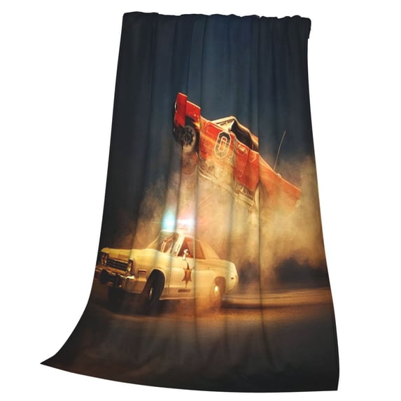 Dukes Orange Car Haz-zard Blanket Soft Cozy Fleece Throw Blanket Lightweight Warm Fuzzy Flannel Blankets and Throws for Couch Sofa Bed 50"x40"