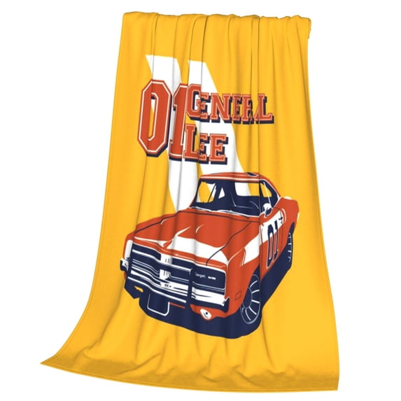 Dukes Orange Car Haz-zard Blanket Soft Cozy Fleece Throw Blanket Lightweight Warm Fuzzy Flannel Blankets and Throws for Couch Sofa Bed 60"x50"
