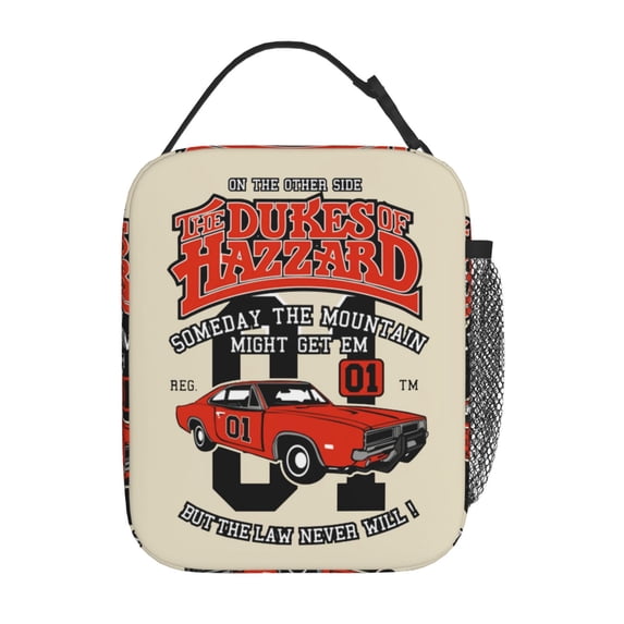 Dukes Orange Car Haz-zard Lunch Bag Lunch Tote Bag Portable Lunch Box Lunch Box for Work Office, Picnic, Travel, Camping