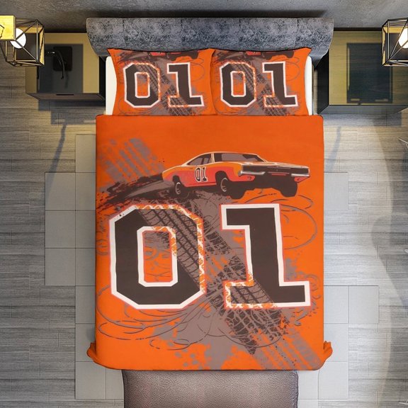 Dukes-of-Hazzard 3 Piece Bedding Set, 1 Duvet Cover And 2 Pillowcases, Ultra Soft Breathable Printed Duvet Cover Set For Teen Women And Men 86"x70"