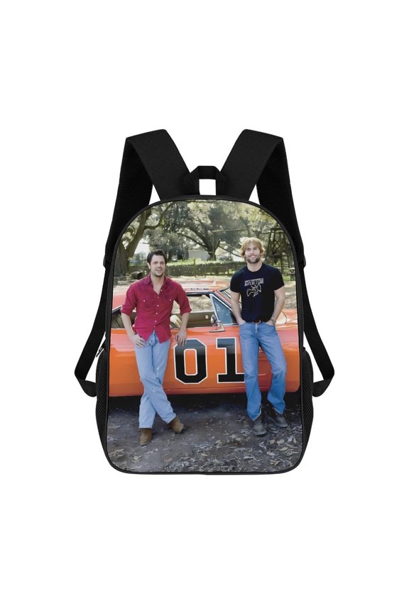 Dukes-of-Hazzard Backpack, Bookbag with Adjustable Shoulder Straps And Large Zip Compartment, Unisex Travel Bags 17 Inch