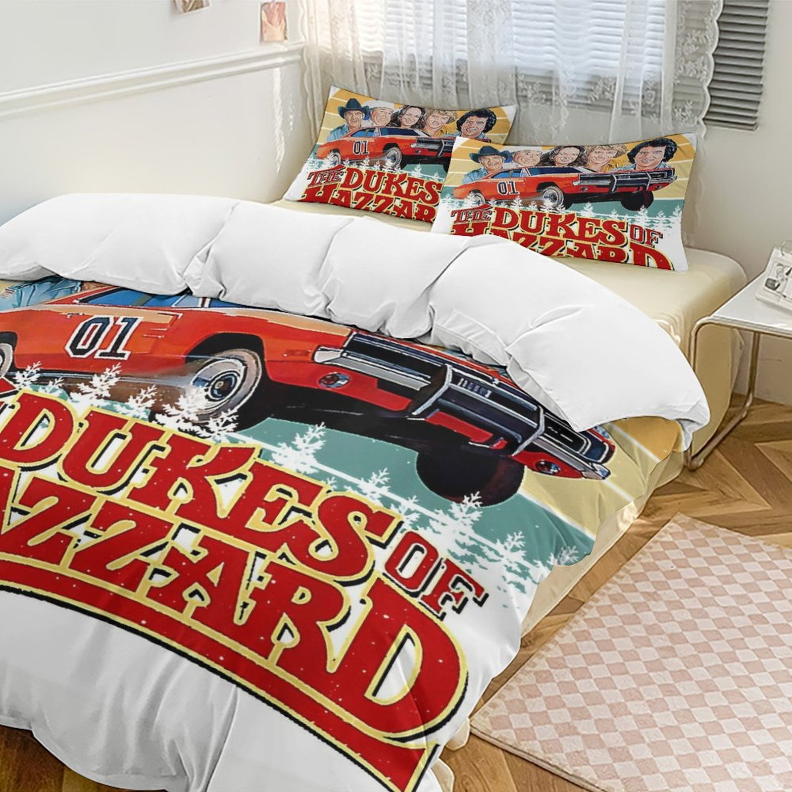 Dukes of Hazzard Printed Quilt Set 3 Pieces for Kids Adults with 2 Pillowcases 1 Duvet Cover Soft Funny Bedding Set Full 79 x90 Walmart