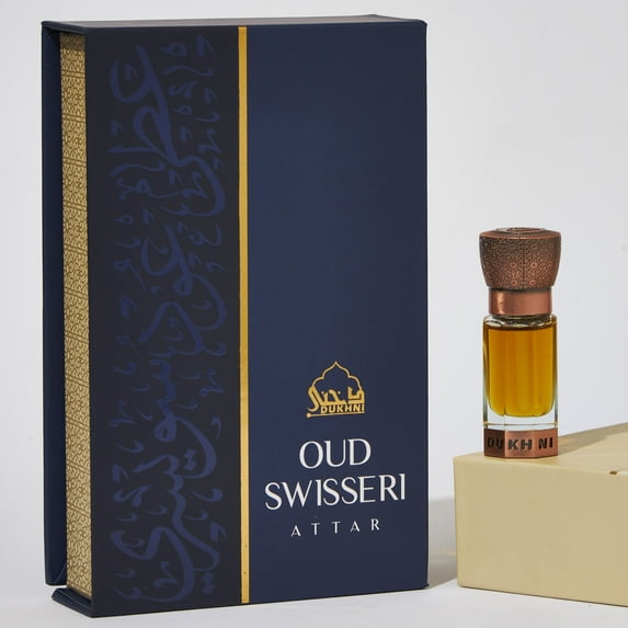 Dukhni Oud Swisseri Attar | Authentic Arabic Perfume Oil | 100% Pure, Alcohol-Free, Halal | 1 bottle x 6ml