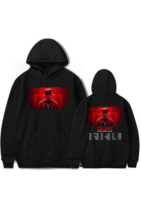 Duki Ameri World Tour Merch Hoodie Men Women Long Sleeve Sweatshirt Rapper Pullover Streetwear