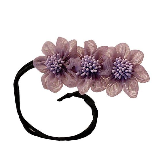Duklien Hair Rope 2021 New Hair Curler, Female Flower Ball Head Lazy Head Curler Artifact, Stunning 3 Sec Floral Bun Maker, Headdress Hair Accessories (Purple)
